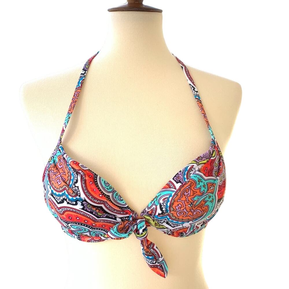 Victoria's Secret Gladys Tri Pure Paisley Push‎ Up Bikini Top Size 32A